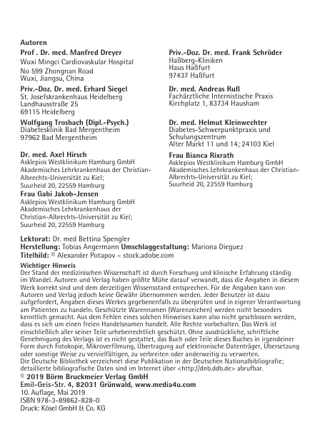 Impressum des Diabetes mellitus pocket Buches
